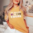 Owl Equal Asexual Pride Equality Ace Flag Animal Lgbtq Women's Oversized Comfort T-Shirt Mustard