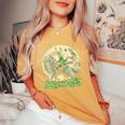 Patrick's Leprechaun Riding Wolf Vintage Loves Wolves Women's Oversized Comfort T-Shirt Mustard