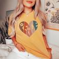 Peace Sign Love 60S 70S Costume Groovy Flower Hippie Party Women's Oversized Comfort T-Shirt Mustard