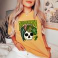 Philodendron House Plant Lover Skull Aroids Head Planter Women's Oversized Comfort T-Shirt Mustard