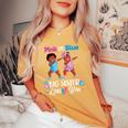 Pink Or Blue Big Sister Loves You Black Baby Gender Reveal Women's Oversized Comfort T-Shirt Mustard