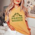 Prayer Warrior Camo Heels Christian Faith God Jesus Women Women's Oversized Comfort T-Shirt Mustard