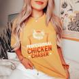 Professional Chicken Chaser Farmer Chickens Lover Farm Women's Oversized Comfort T-Shirt Mustard