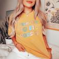 Promoted To Big Cousin Groovy Pastel Vintage Women's Oversized Comfort T-Shirt Mustard