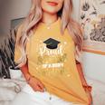 Proud Mom Of A 2024 Graduate Class Senior Graduation Women's Oversized Comfort T-Shirt Mustard