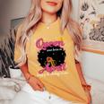 A Queen Was Born In April Birthday Afro Girl Black Woman Women's Oversized Comfort T-Shirt Mustard