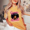 A Queen Was Born In March Birthday Black Afro Girls Women's Oversized Comfort T-Shirt Mustard