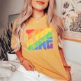 Rainbow Lgbtq Drag King Women's Oversized Comfort T-Shirt Mustard