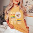 Rainbow Sheep Gay Sheep Of The Family Lgbtq Stuff Lesbian Women's Oversized Comfort T-Shirt Mustard