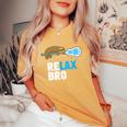 Relax Bro Lacrosse Lax Sloth Women's Oversized Comfort T-Shirt Mustard