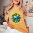 Respect Your Mother Earth Day Nature Goddess Flowers Women's Oversized Comfort T-Shirt Mustard