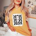 Retro Baseball Mama Distressed Lightning Bolt Mom Life Women's Oversized Comfort T-Shirt Mustard