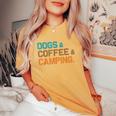 Retro Dogs Coffee Camping Campers Women's Oversized Comfort T-Shirt Mustard
