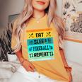 Retro Eat Sleep Fireball Women Women's Oversized Comfort T-Shirt Mustard