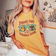 Retro End Of School Year Teacher Summer Last Day Women's Oversized Comfort T-Shirt Mustard