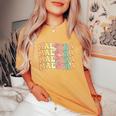 Retro Groovy Maestra Spanish Teacher Bilingual Women Women's Oversized Comfort T-Shirt Mustard