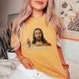 Retro I'm Telling Dad Religious Christian Jesus Women's Oversized Comfort T-Shirt Mustard