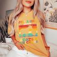 Retro Vintage Just A Girl Who Loves Chickens & Goats Farmer Women's Oversized Comfort T-Shirt Mustard
