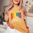 San Diego California Lgbt Pride Rainbow Flag Women's Oversized Comfort T-Shirt Mustard
