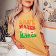 Save Water Drink Margarita Groovy Cinco De Mayo Fiesta Party Women's Oversized Comfort T-Shirt Mustard