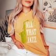 Saxophone Jazz Music Baritone Musical Blues Teacher Women's Oversized Comfort T-Shirt Mustard