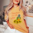 Senegal Parrot Sunshine Sunflower Women's Oversized Comfort T-Shirt Mustard