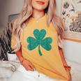 Shamrock St Patrick's Day Girls Irish Ireland Women's Oversized Comfort T-Shirt Mustard