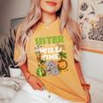 Sister Of The Wild One Zoo Birthday Safari Jungle Animal Women's Oversized Comfort T-Shirt Mustard