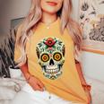 Skull Mexican Cinco De Mayo Costume For Women Women's Oversized Comfort T-Shirt Mustard