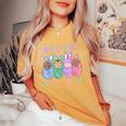 Snuggle Bunny Delivery Co Easter L&D Nurse Mother Baby Nurse Women's Oversized Comfort T-Shirt Mustard