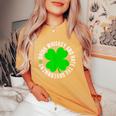 St Patrick's Day Drink Whiskey And Hate The Government Women's Oversized Comfort T-Shirt Mustard