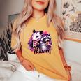 Stay Trashy Raccoon And Opossum Meme Sarcastic Women's Oversized Comfort T-Shirt Mustard