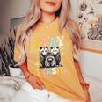 Stay Trashy Raccoon Possum Skunk Groovy Meme Women's Oversized Comfort T-Shirt Mustard