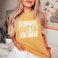 Straight Outta 2Nd Grade Class 2024 Second Grade Graduation Women's Oversized Comfort T-Shirt Mustard