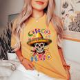 Sugar Skull Cinco De Mayo For Mexican Party Women's Oversized Comfort T-Shirt Mustard