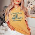 Support Local Street Cats Retro Style 70S For Men Women's Oversized Comfort T-Shirt Mustard