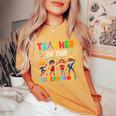 Teacher Of Tiny Superheroes Pre-K Kindergarten Teacher Women's Oversized Comfort T-Shirt Mustard