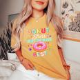 Testing Day Teacher Donut Stress Just Do Your Best Women's Oversized Comfort T-Shirt Mustard