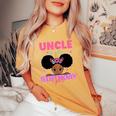 Uncle Of The Birthday Girl Melanin Afro Unicorn Princess Women's Oversized Comfort T-Shirt Mustard