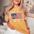 Never Underestimate A Woman With A Dd 214-Patriotic Usa Flag Women's Oversized Comfort T-Shirt Mustard
