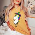 Unicorn Mardi Gras Magical Street Parade Women's Oversized Comfort T-Shirt Mustard