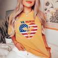 Va Nurse Nursing Staff Usa Flag Vet Nursing Women's Oversized Comfort T-Shirt Mustard