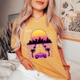 Vaporwave Sunset Synthwave Cyberpunk Outrun 80S Women Women's Oversized Comfort T-Shirt Mustard