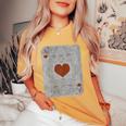 Vintage Poker Playing Cards Ace Of Hearts Women's Oversized Comfort T-Shirt Mustard