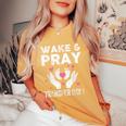 Wake Pray Transfer Day Ivf Support Day For Mom Dad Wife Women's Oversized Comfort T-Shirt Mustard