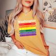 Washington Dc Pride Rainbow Flag Color Metro Train Lines Women's Oversized Comfort T-Shirt Mustard