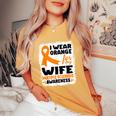 I Wear Orange For My Wife Ms Multiple Sclerosis Awareness Women's Oversized Comfort T-Shirt Mustard
