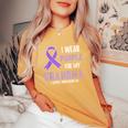 I Wear Purple For My Grandma Lupus Awareness Women's Oversized Comfort T-Shirt Mustard