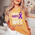 I Wear Purple For My Wife Lupus Warrior Lupus Women's Oversized Comfort T-Shirt Mustard