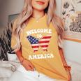 Welcome To America Patriotic Butterfly New American Citizen Women's Oversized Comfort T-Shirt Mustard